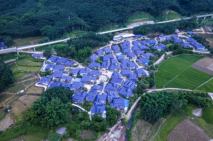 磨憨鎮(zhèn)曼莊村大龍哈小組現(xiàn)代化邊境幸福村新貌。人民網(wǎng)記者 符皓攝